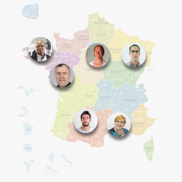 Une équipe plurielle au plan des régions